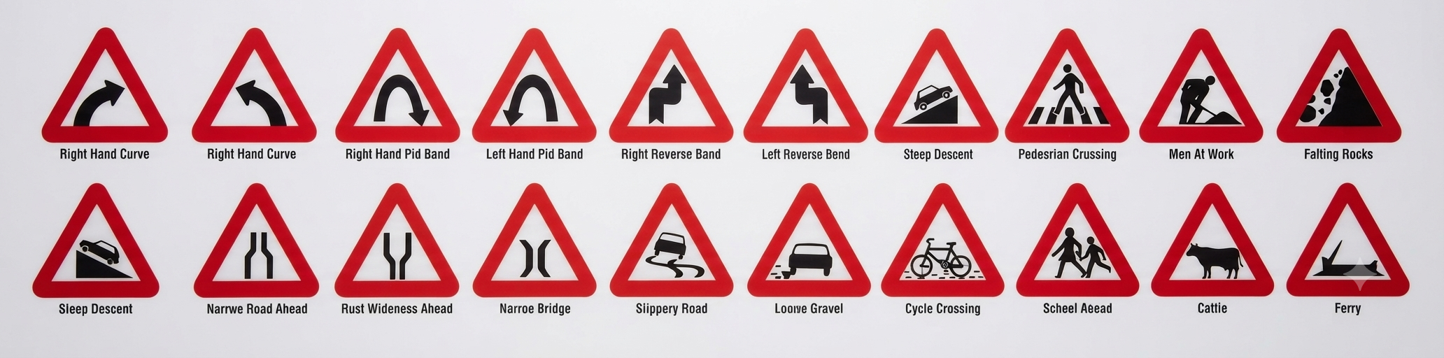 Cautionary & Warning Traffic Sign Boards