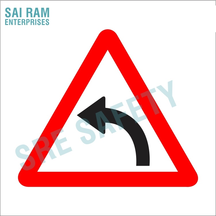 Sharp Left Hand Curve Warning Sign